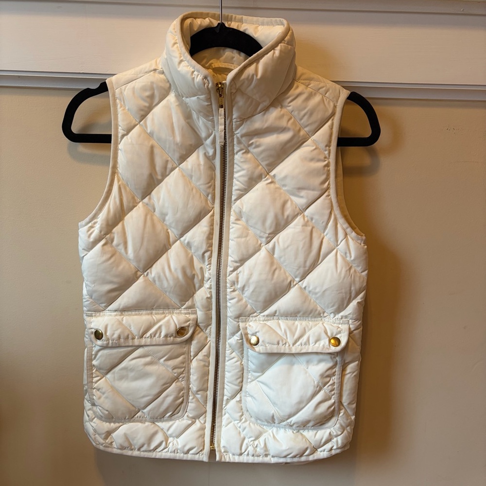 J. Crew Quilted White Vest